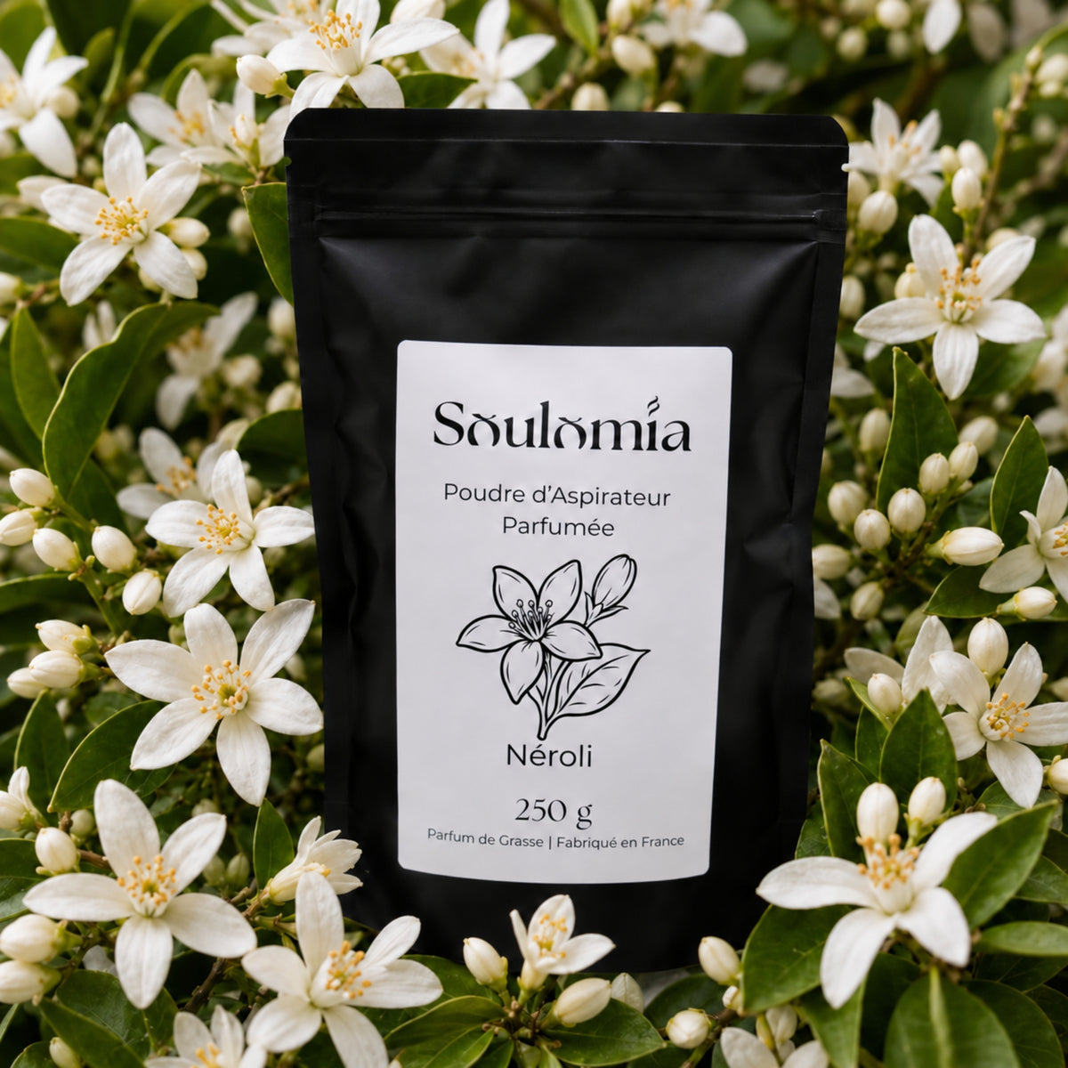 Poudre d’aspirateur parfumée Soulomia Néroli 250 g – sachet refermable