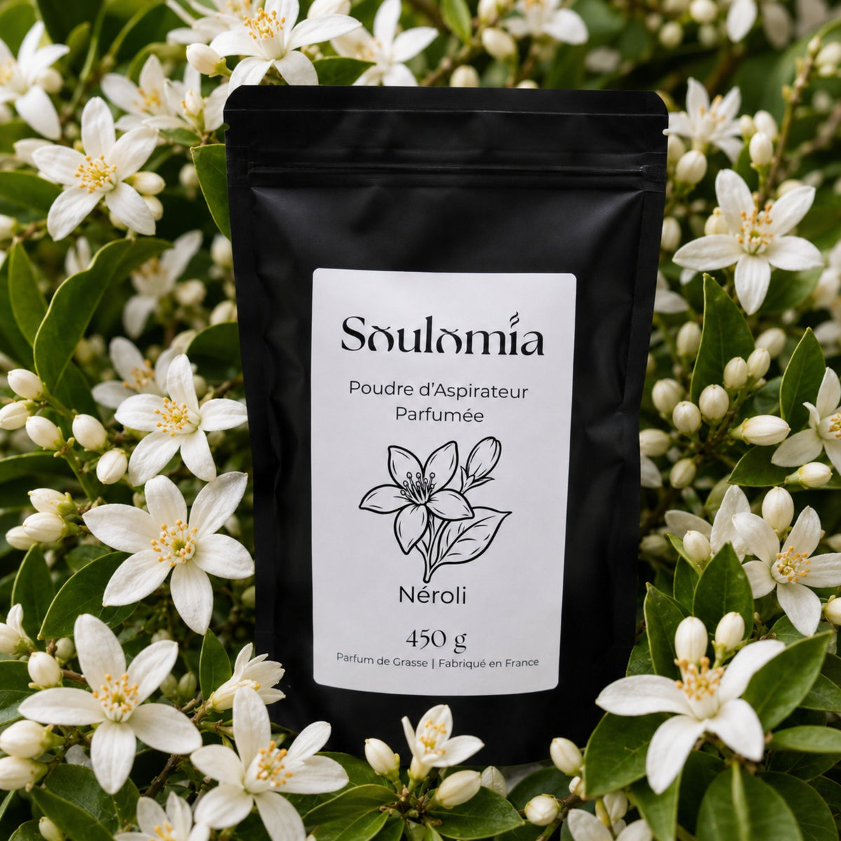 Poudre d’aspirateur parfumée Soulomia Néroli – sachet refermable