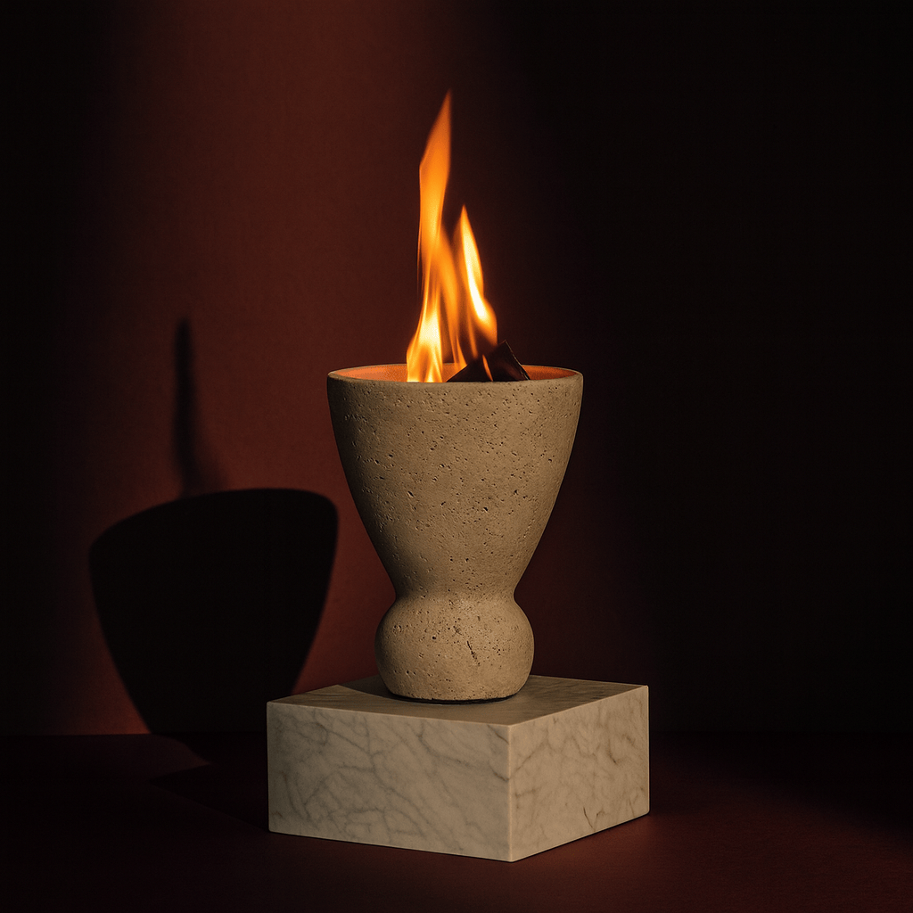 Brûleur d’Encens Vintage Mabkerah en Travertin