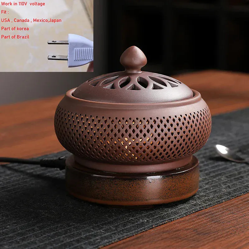 Brûleur d’encens électrique rond en céramique