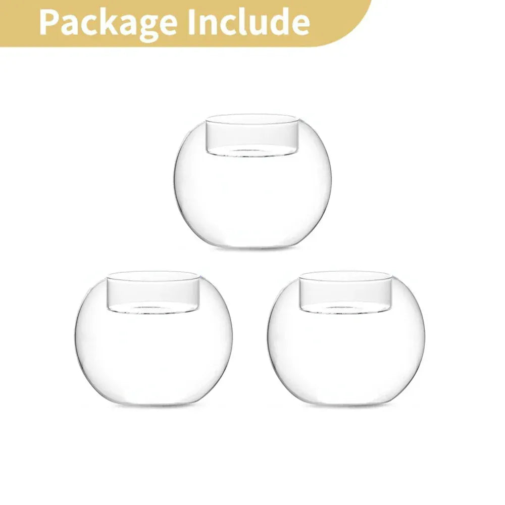 Photophores en verre transparent creux – Lot de 3/6/12