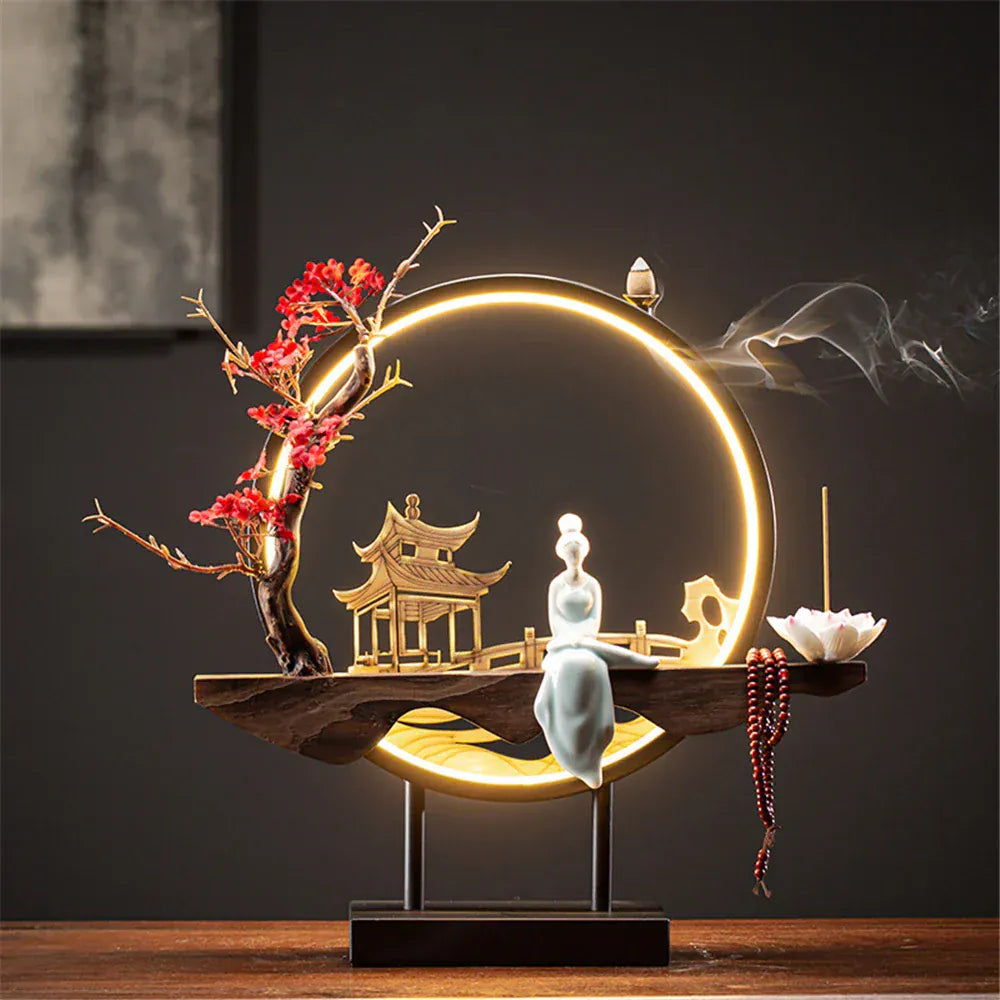 SOULOMIA A-1 Fontaine d’Encens LED - Lotus en Céramique