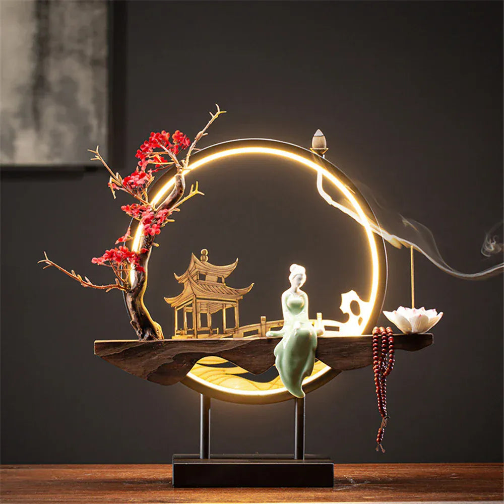 SOULOMIA A-2 Fontaine d’Encens LED - Lotus en Céramique