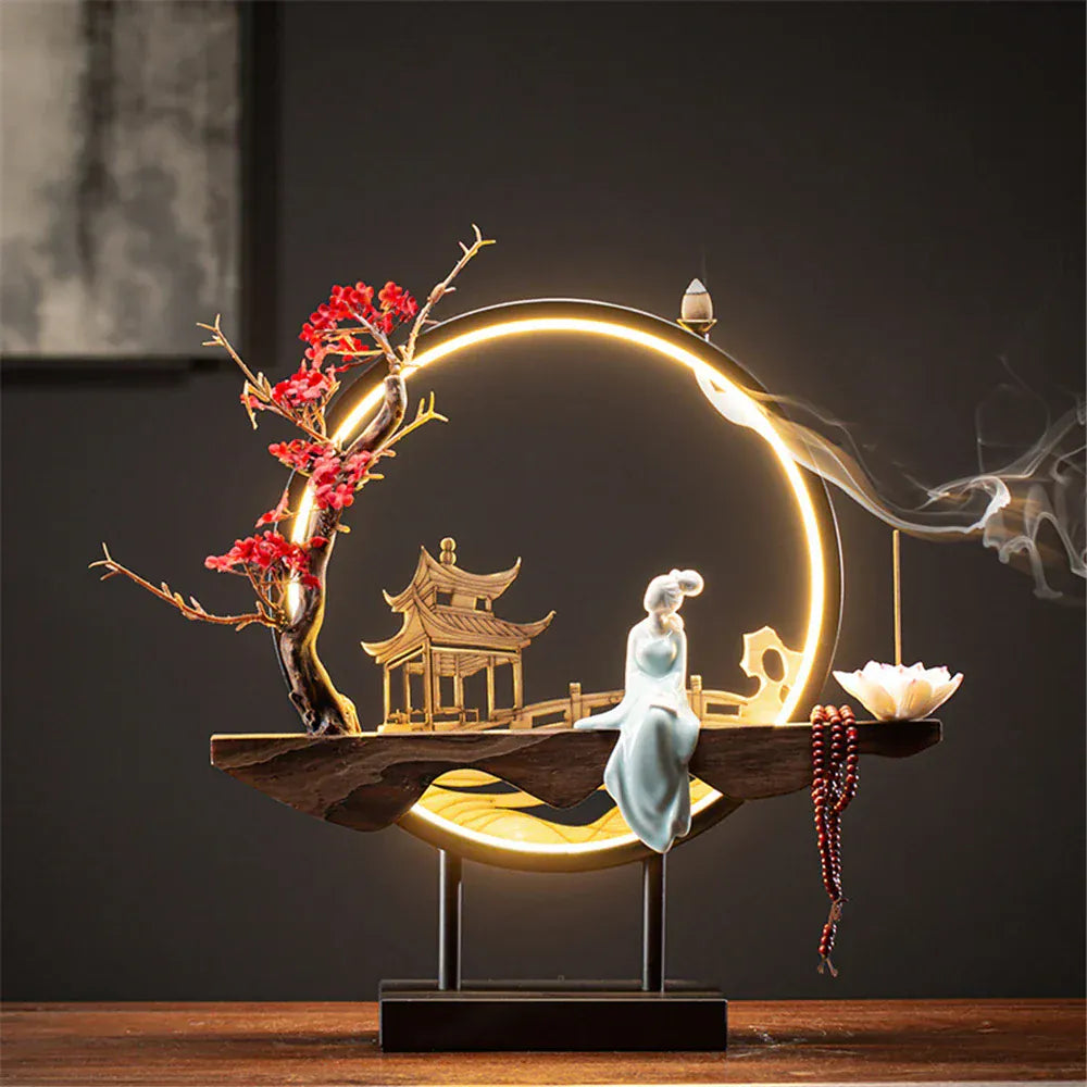 SOULOMIA A-3 Fontaine d’Encens LED - Lotus en Céramique