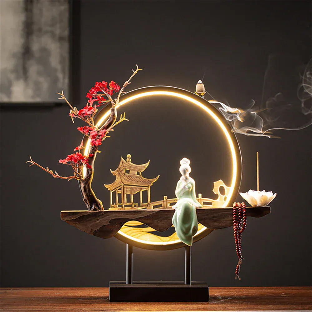 SOULOMIA A-4 Fontaine d’Encens LED - Lotus en Céramique