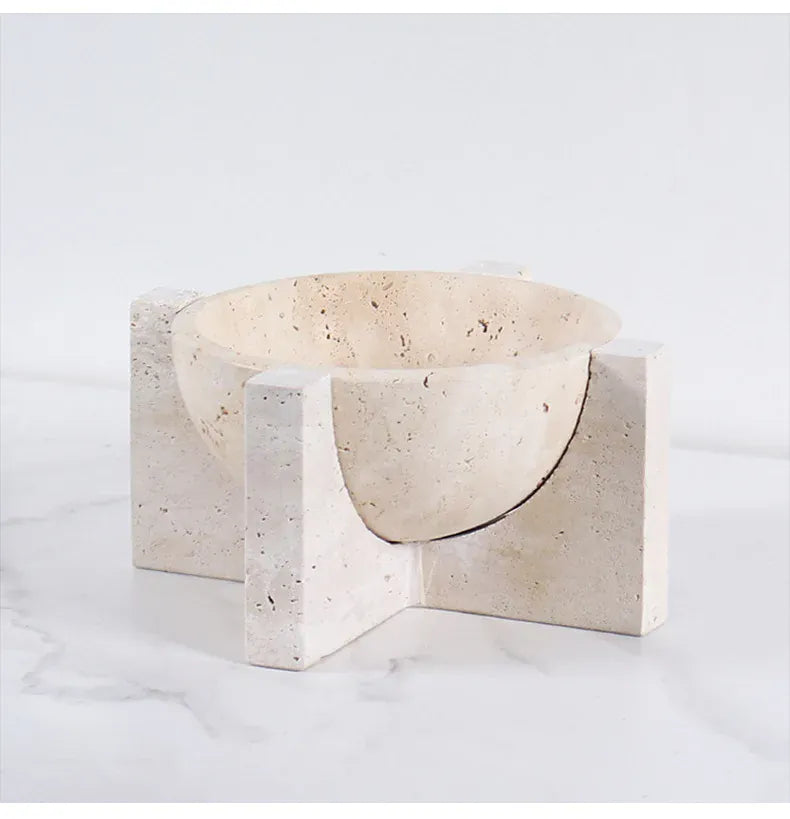 Vase en marbre travertin vintage