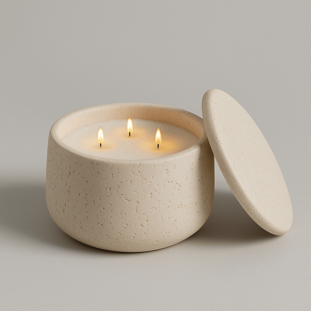 Vase en marbre Wabi-sabi avec couvercle