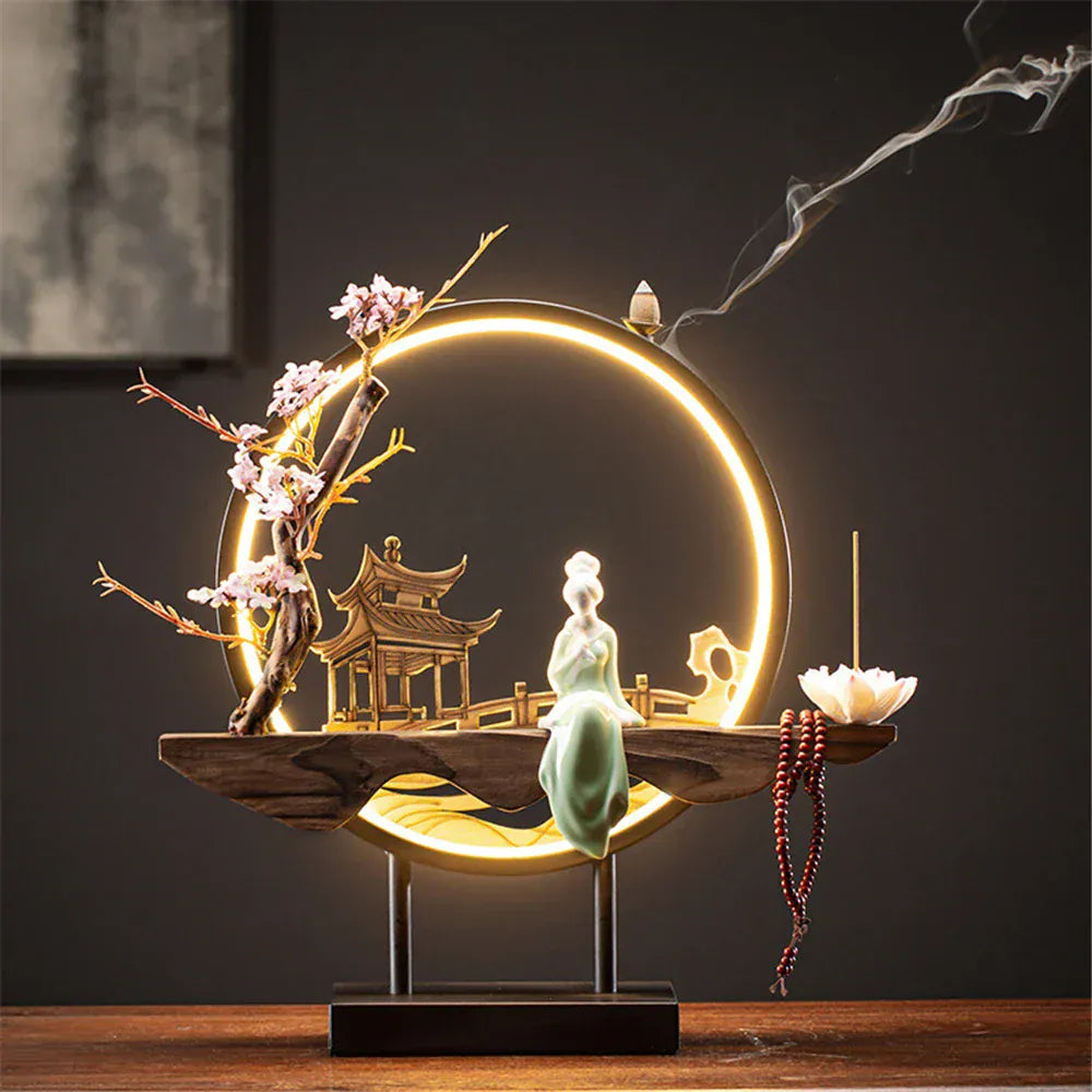SOULOMIA B-4 Fontaine d’Encens LED - Lotus en Céramique