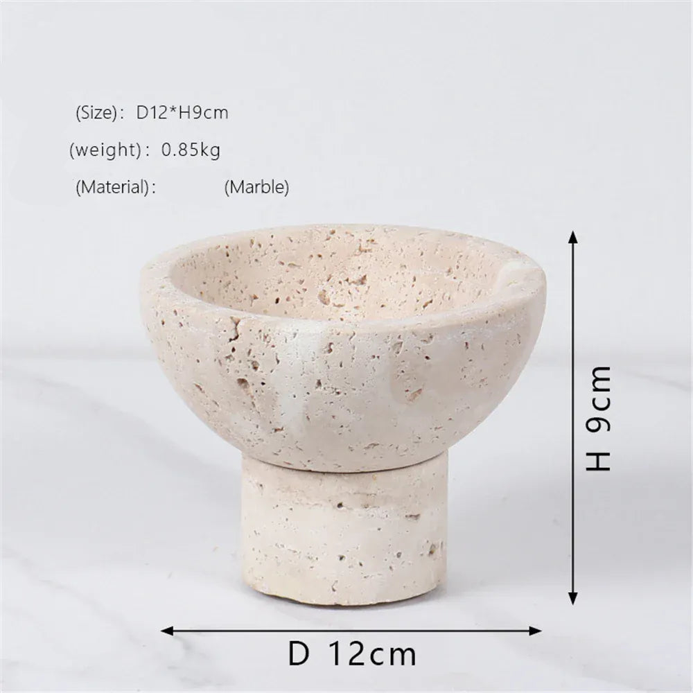 SOULOMIA B-D12cm X H9cm / CHINA Vase en marbre naturel européen jaune travertin