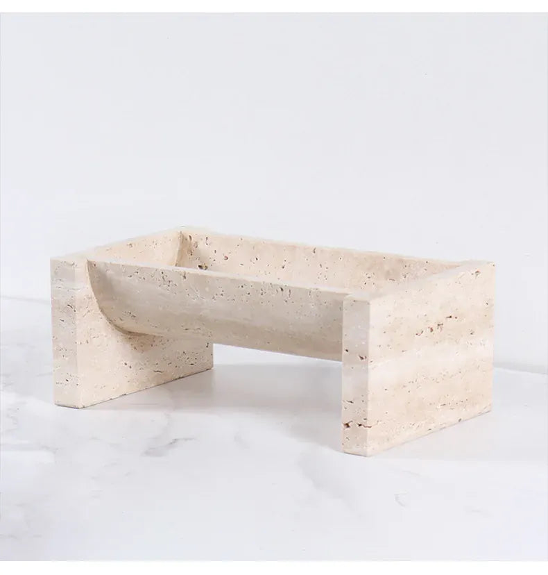 Vase en marbre travertin vintage