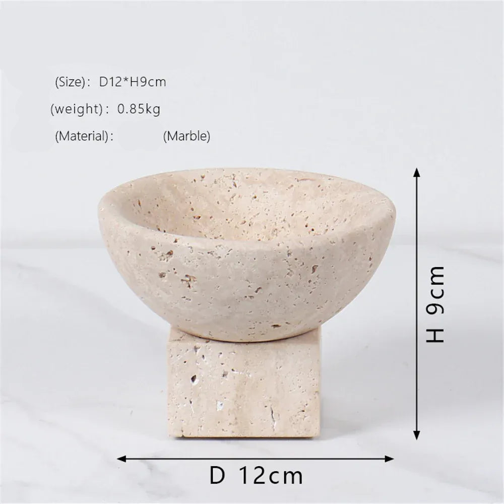 SOULOMIA C-D12cm X H9cm / CHINA Vase en marbre naturel européen jaune travertin