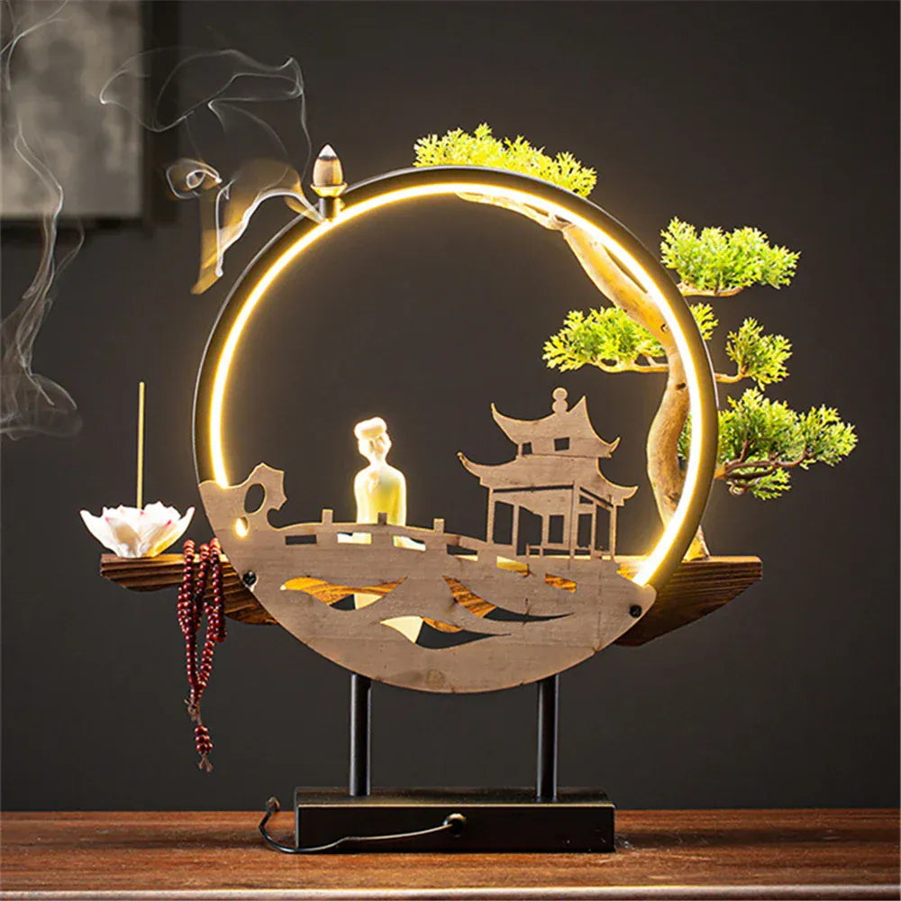 SOULOMIA Fontaine d’Encens LED - Lotus en Céramique