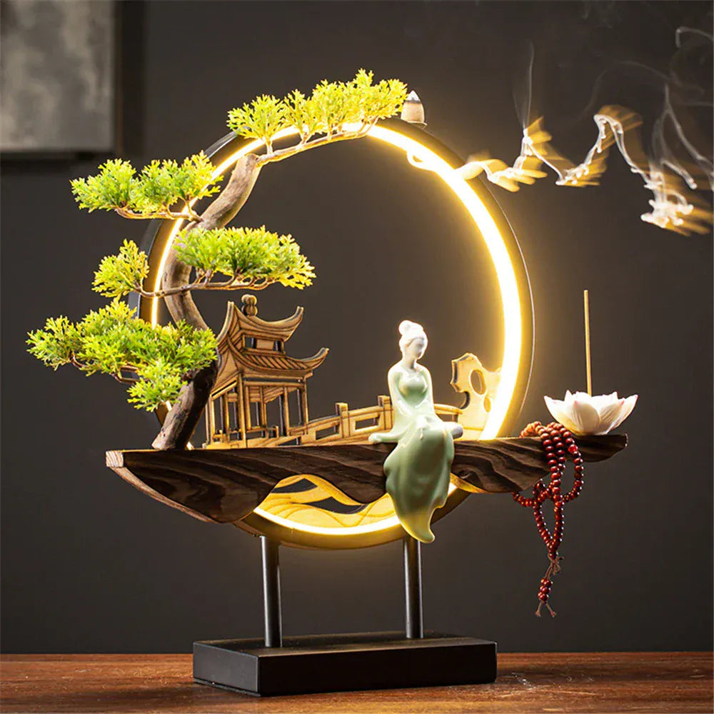 SOULOMIA Fontaine d’Encens LED - Lotus en Céramique