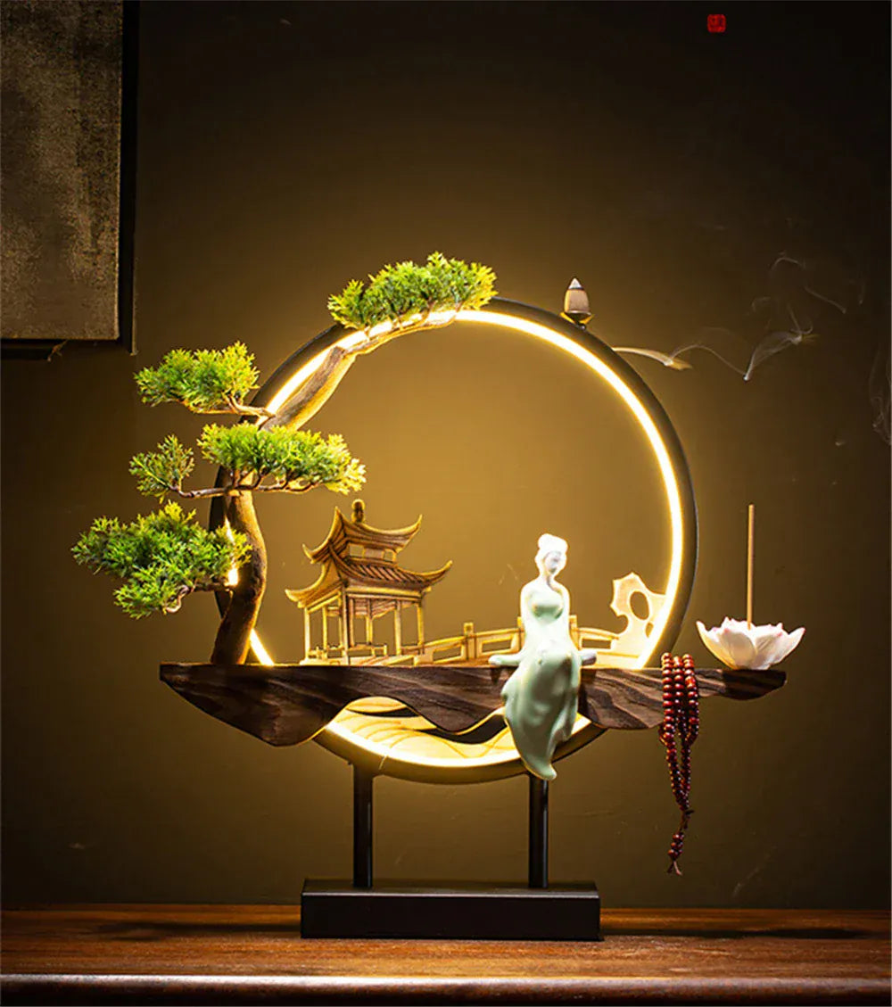 SOULOMIA Fontaine d’Encens LED - Lotus en Céramique