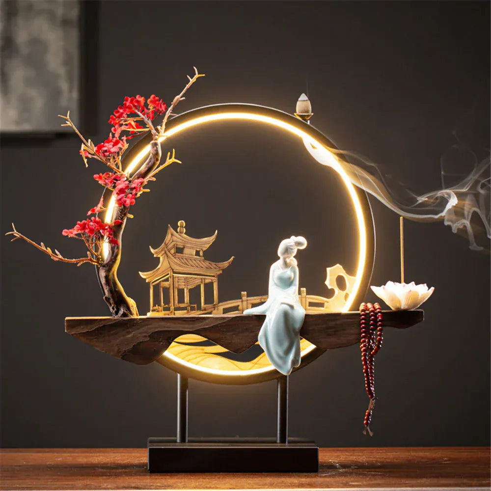 SOULOMIA Fontaine d’Encens LED - Lotus en Céramique