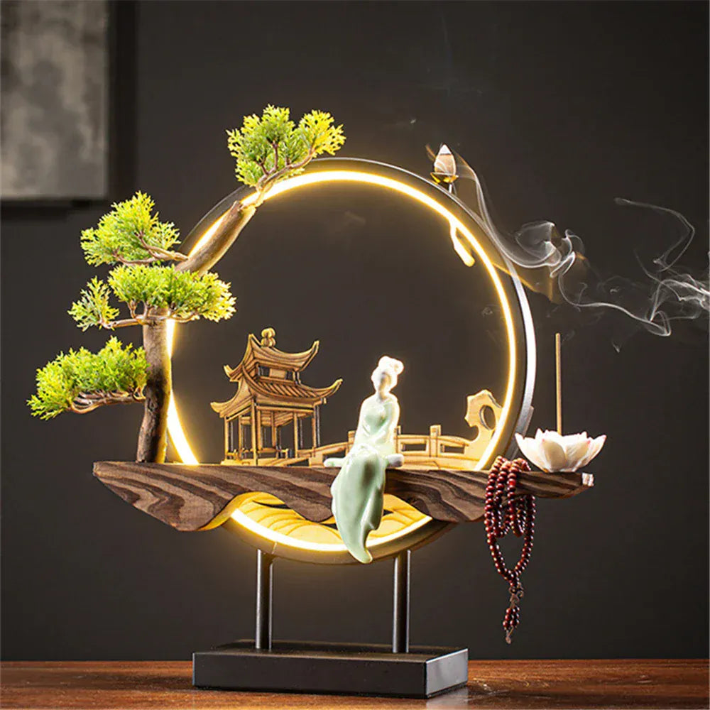 SOULOMIA Fontaine d’Encens LED - Lotus en Céramique