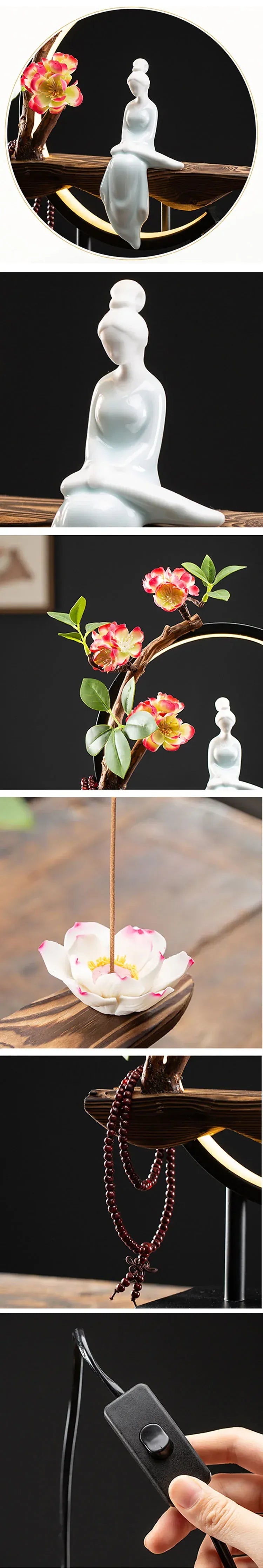 Fontaine d’Encens LED - Statue lotus