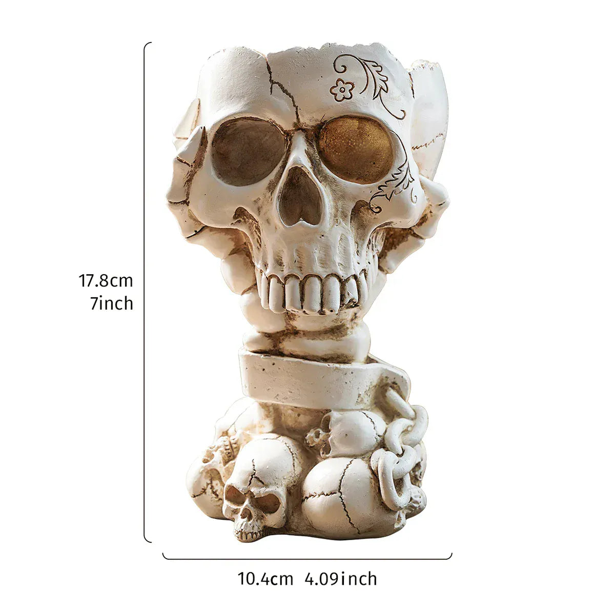 Vase Halloween Crâne Sur Piédestal