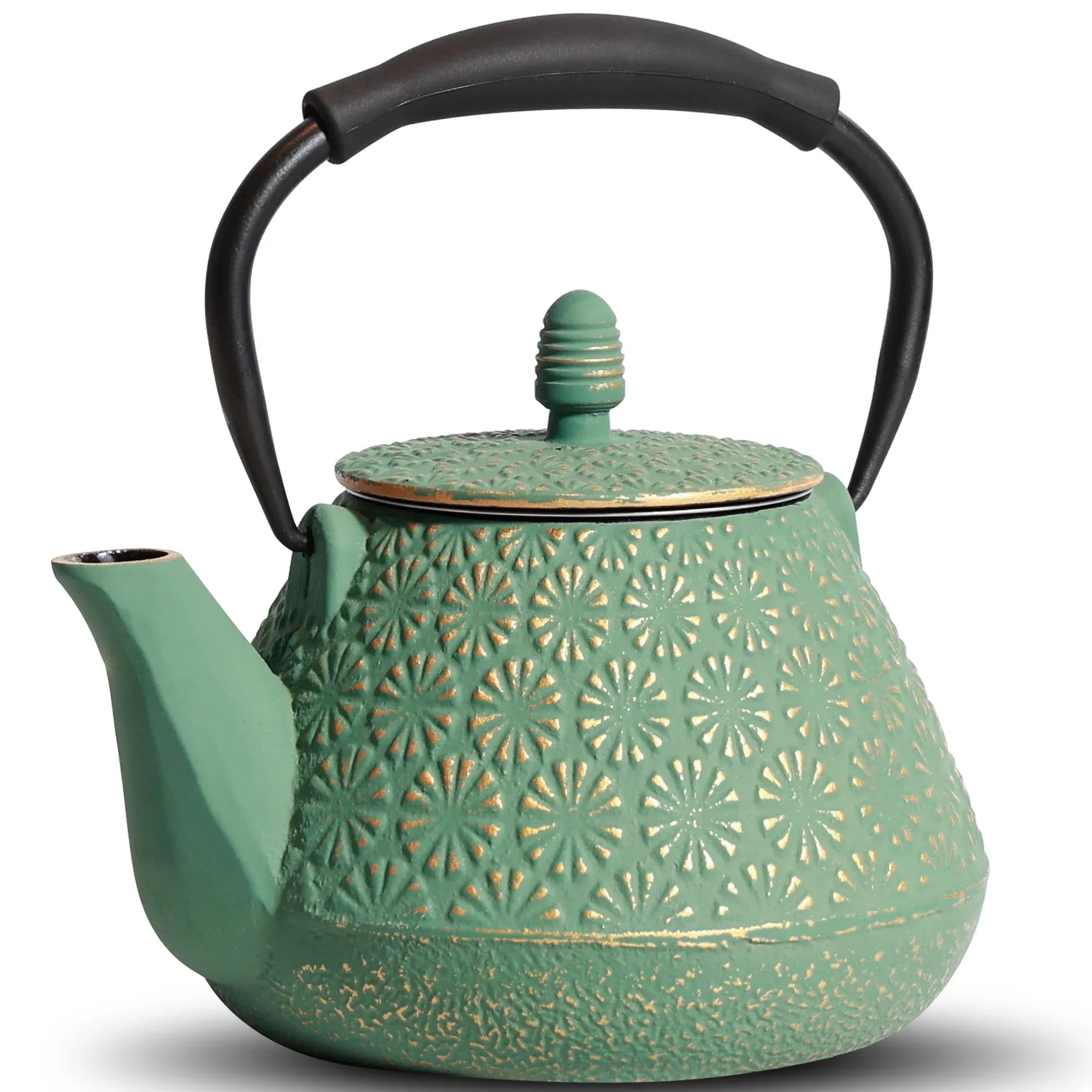 SOULOMIA light green Théière japonaise en fonte – Motif fleurs de cerisier 950 mL