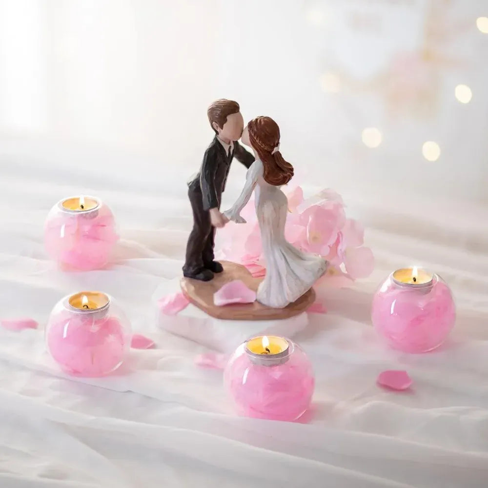 Photophores en verre transparent creux – Lot de 3/6/12