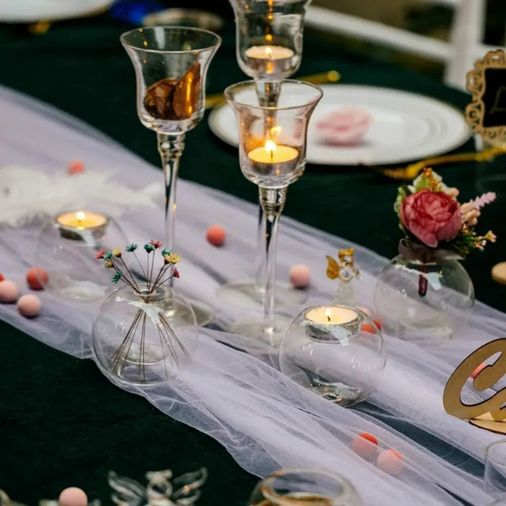 Photophores en verre transparent creux – Lot de 3/6/12