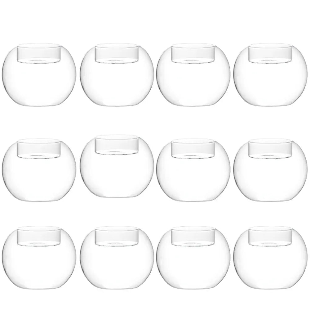 Photophores en verre transparent creux – Lot de 3/6/12