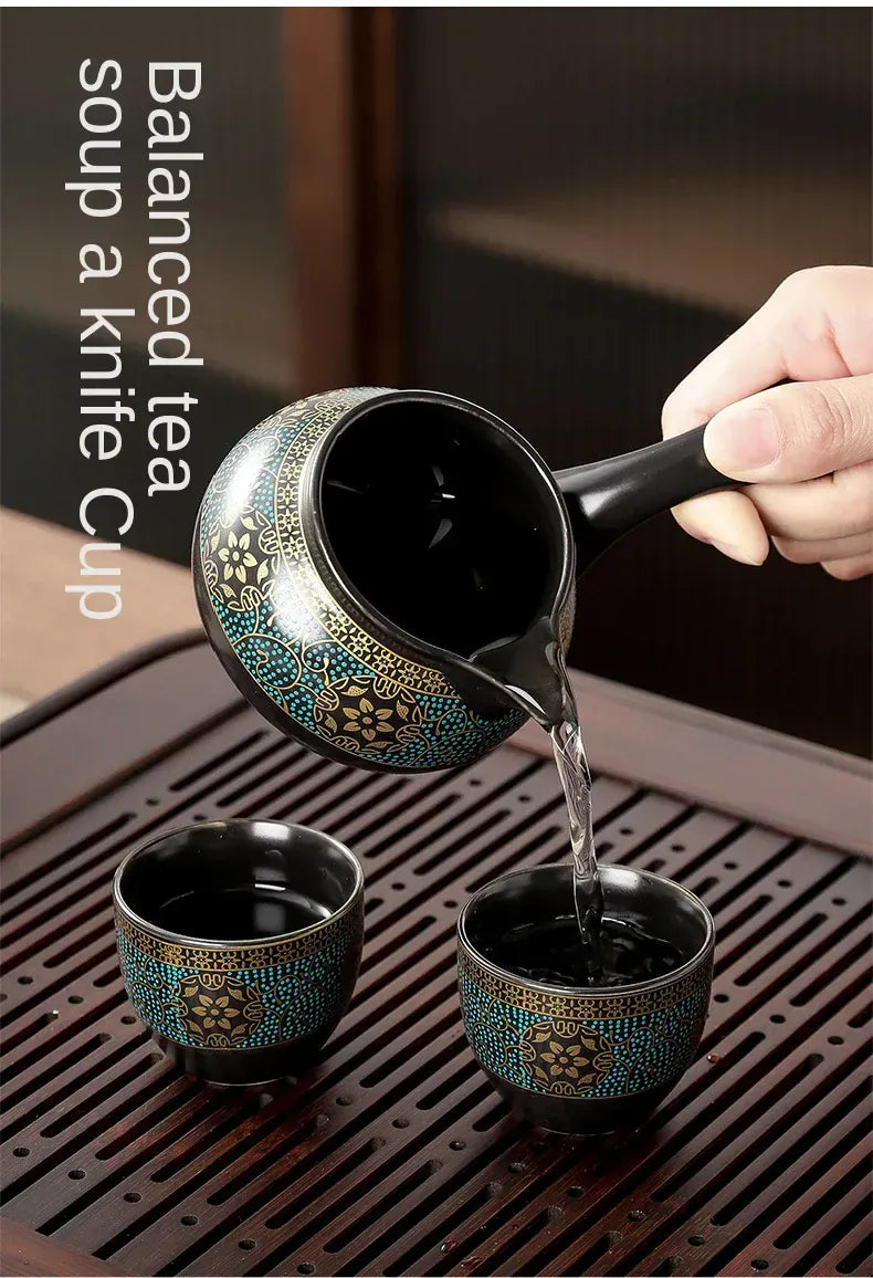 Service à thé Kung Fu rotatif semi-automatique
