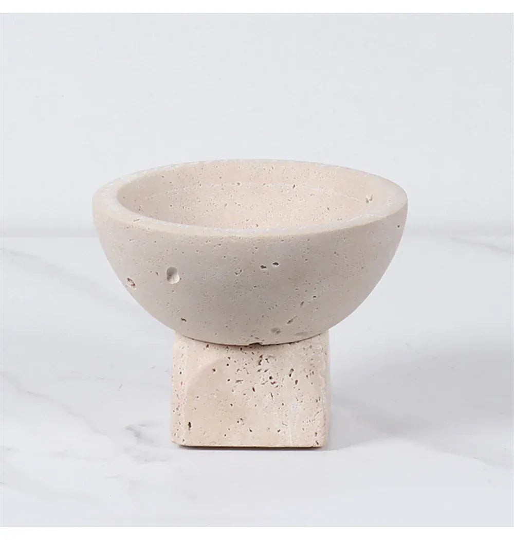 Vase en marbre naturel européen jaune travertin