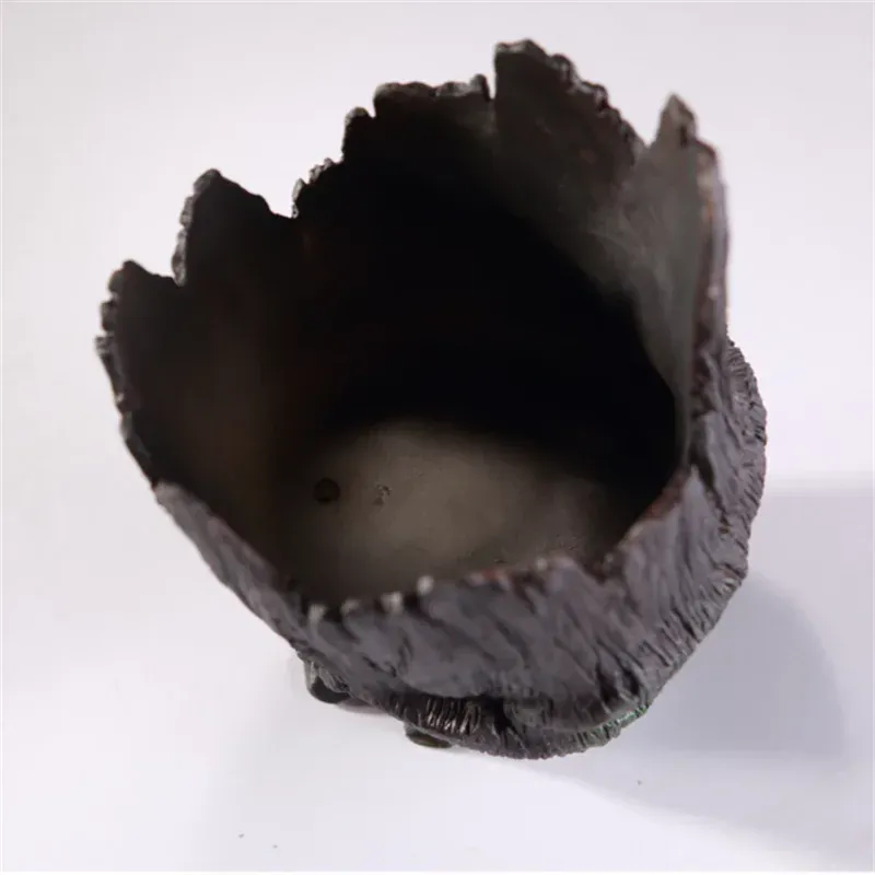 Vase Halloween Crâne Bois Brûlé