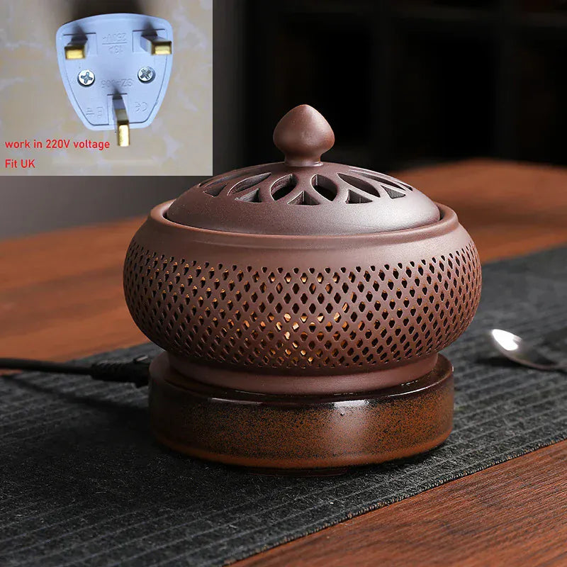 Brûleur d’encens électrique rond en céramique