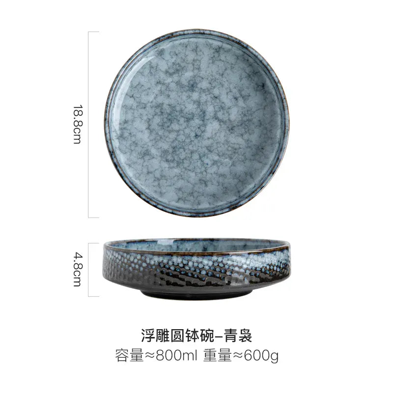 Vase en céramique martelé style japonais