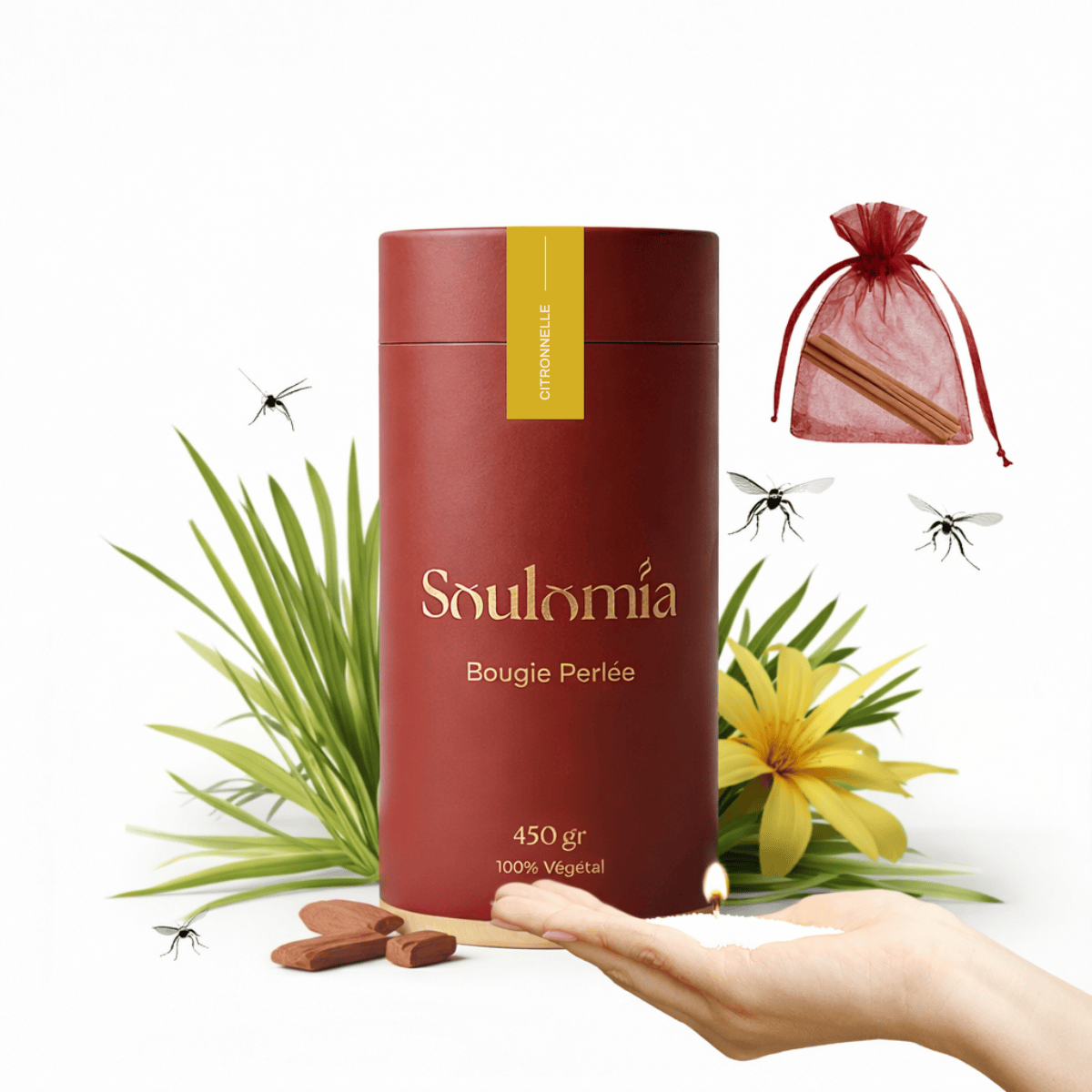 Soulomia Bougie Perlée Soulomia ® Parfumée Citronnelle