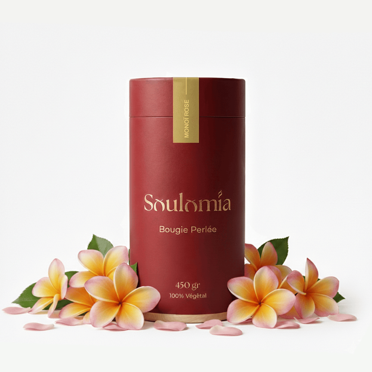 Soulomia Bougie Perlée Soulomia ® Parfumée Monoï Rose