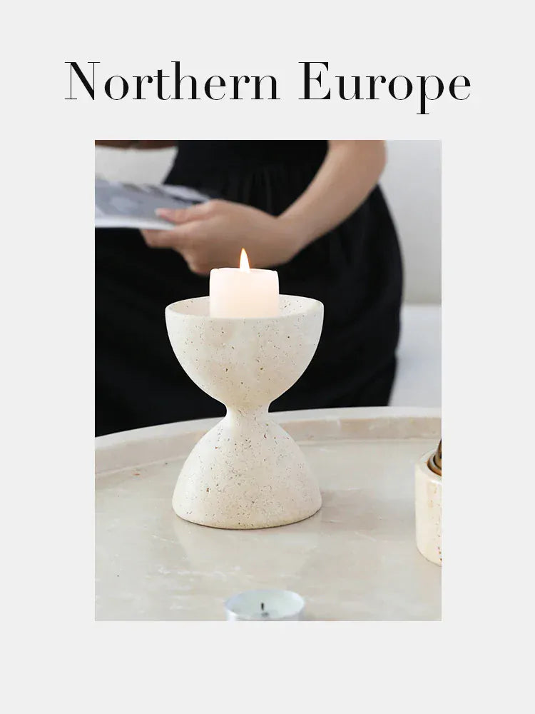 Brûleur d’Encens Travertin Luxe – Mabkhara & Laiton