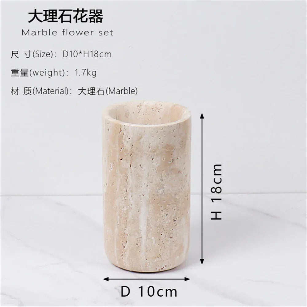 Vase en marbre travertin de luxe