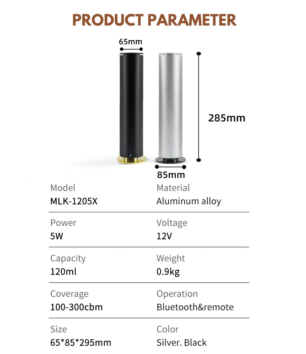 Diffuseur de Parfum Électrique – 120 ml Bluetooth & Télécommande