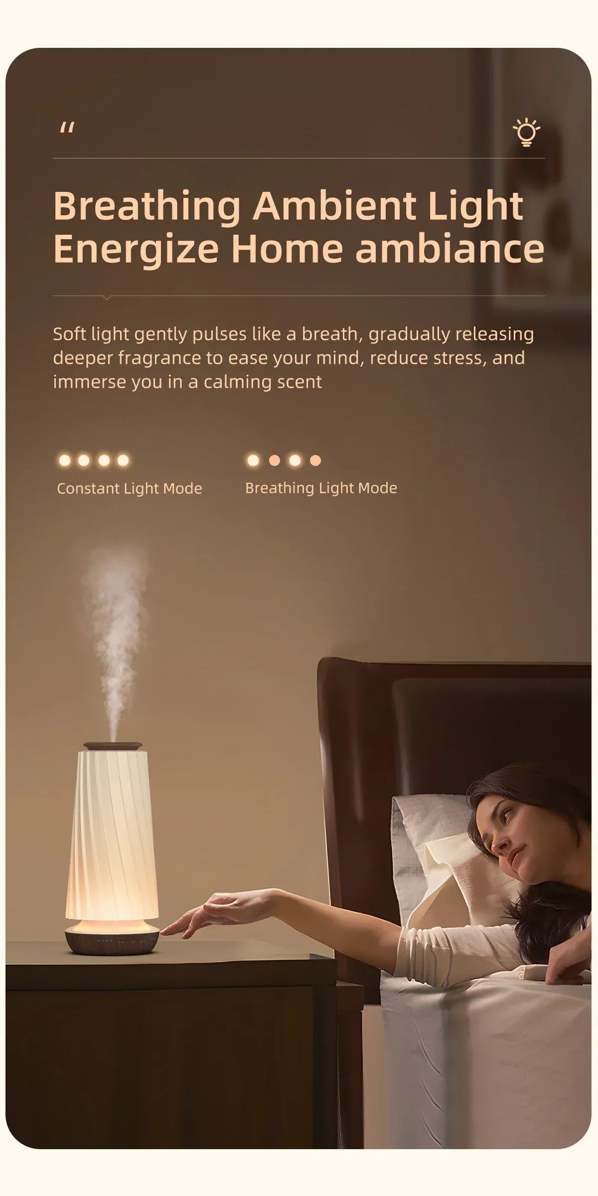 Diffuseur de Parfum Électrique – Bluetooth & Veilleuse