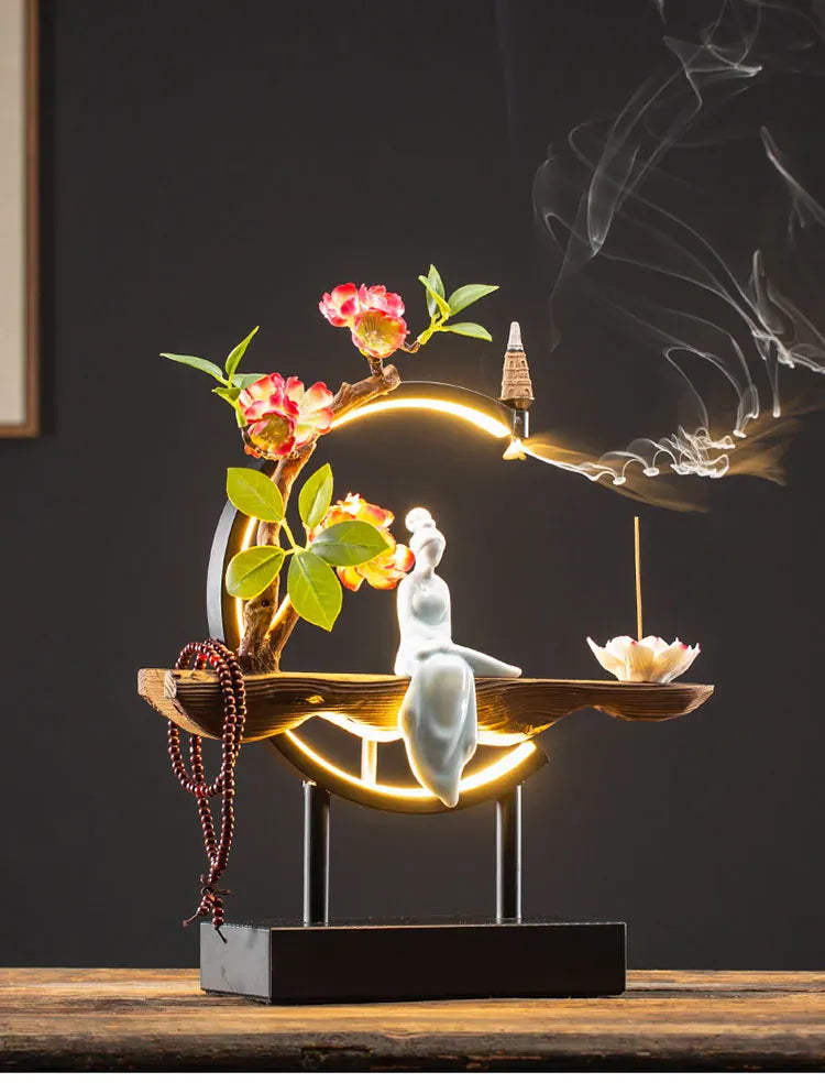 Fontaine d’Encens LED - Statue lotus