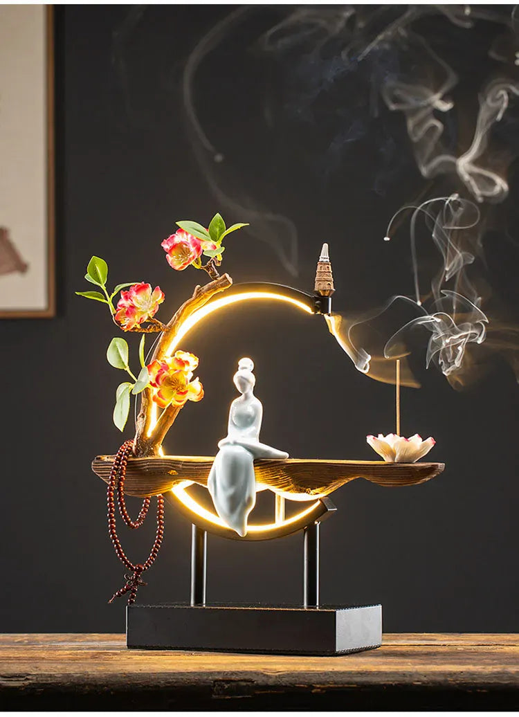 Fontaine d’Encens LED - Statue lotus