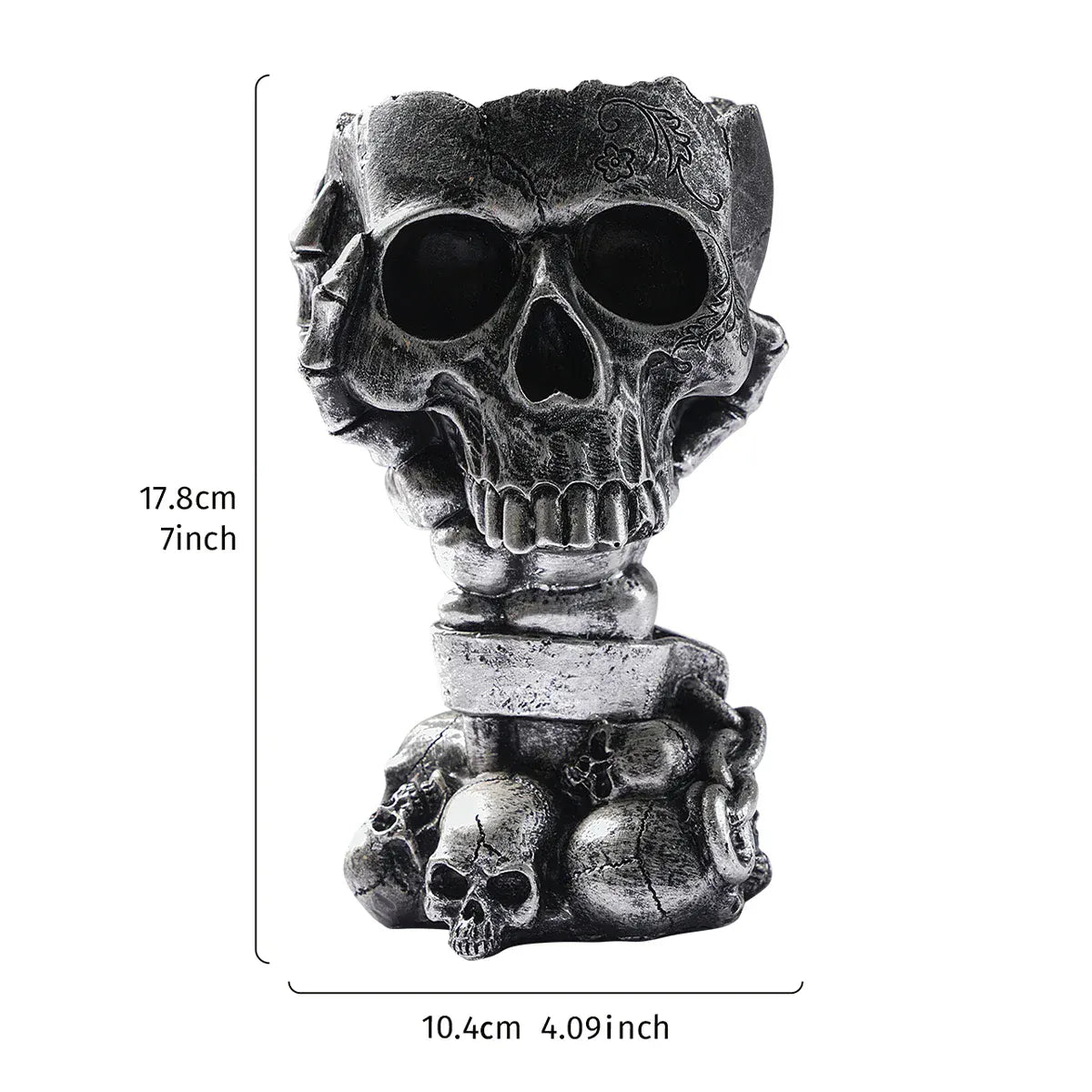 Vase Halloween Crâne Sur Piédestal