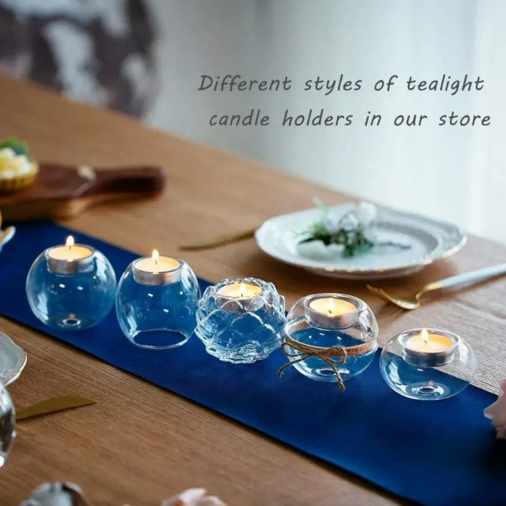 Photophores en verre transparent creux – Lot de 3/6/12