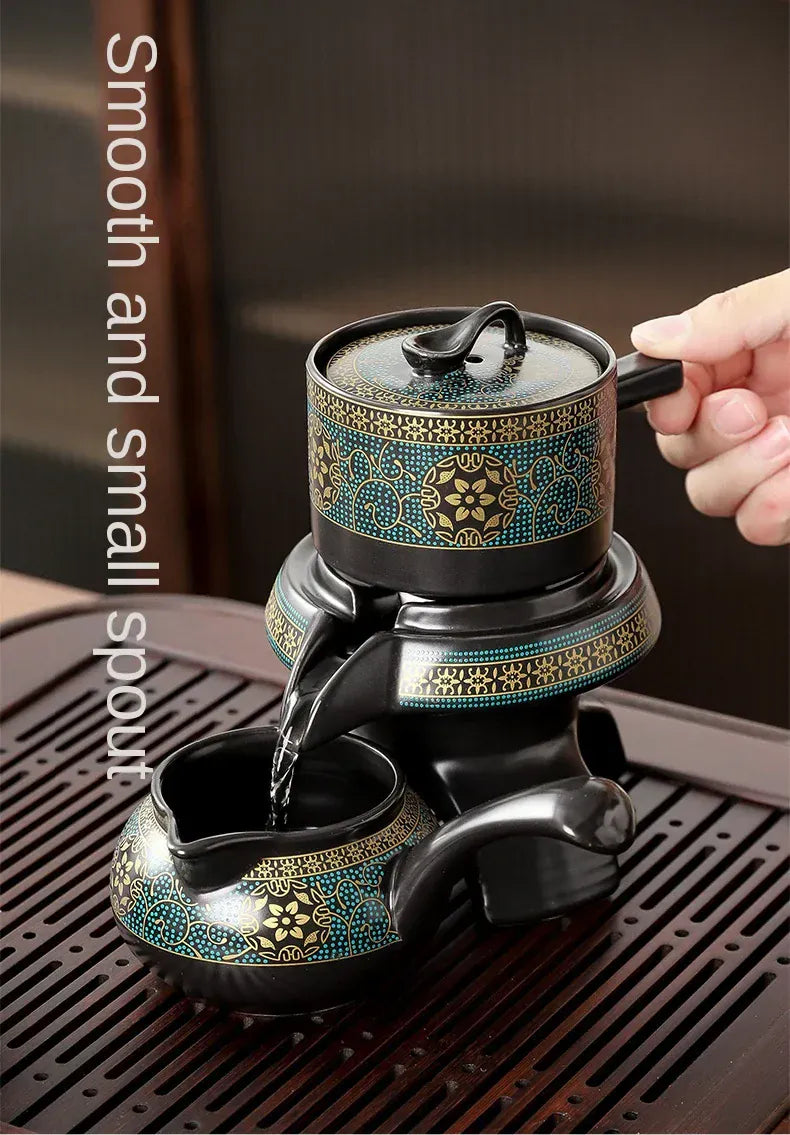 Service à thé Kung Fu rotatif semi-automatique