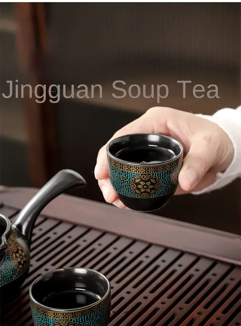 Service à thé Kung Fu rotatif semi-automatique