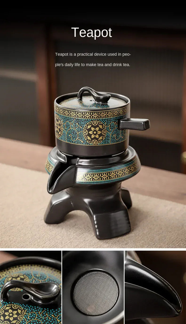 Service à thé Kung Fu rotatif semi-automatique
