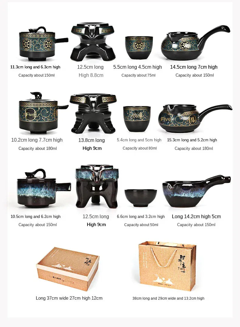 Service à thé Kung Fu rotatif semi-automatique