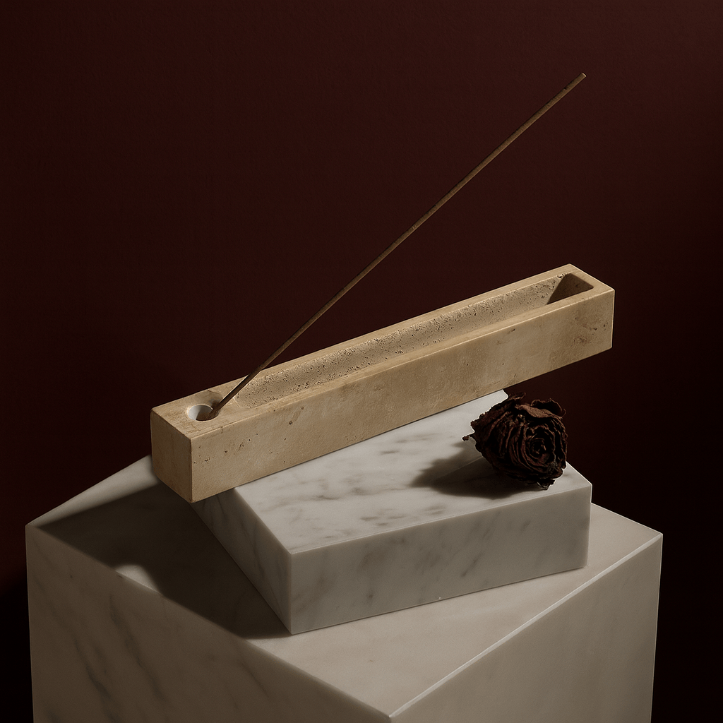 Brûleur d’Encens Travertin Rectangulaire