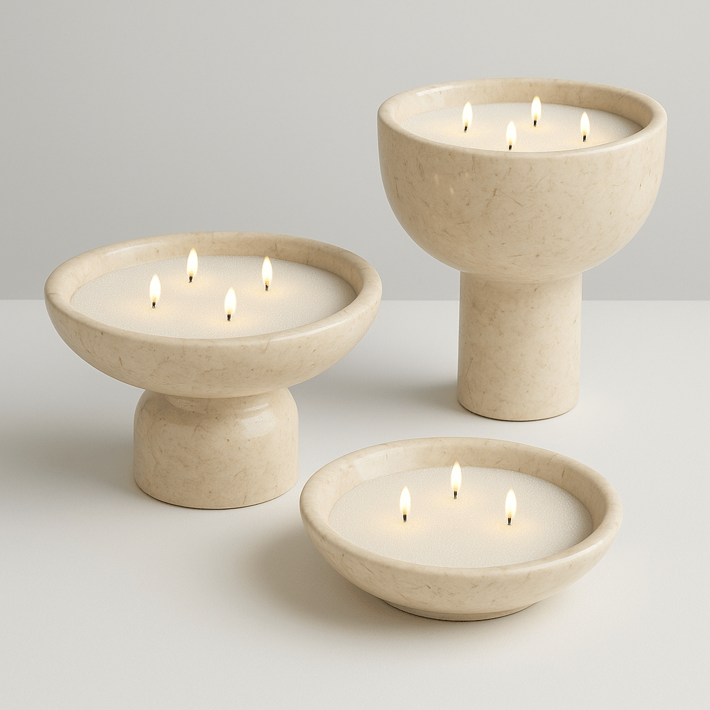 Vase en marbre décoratif sur pied