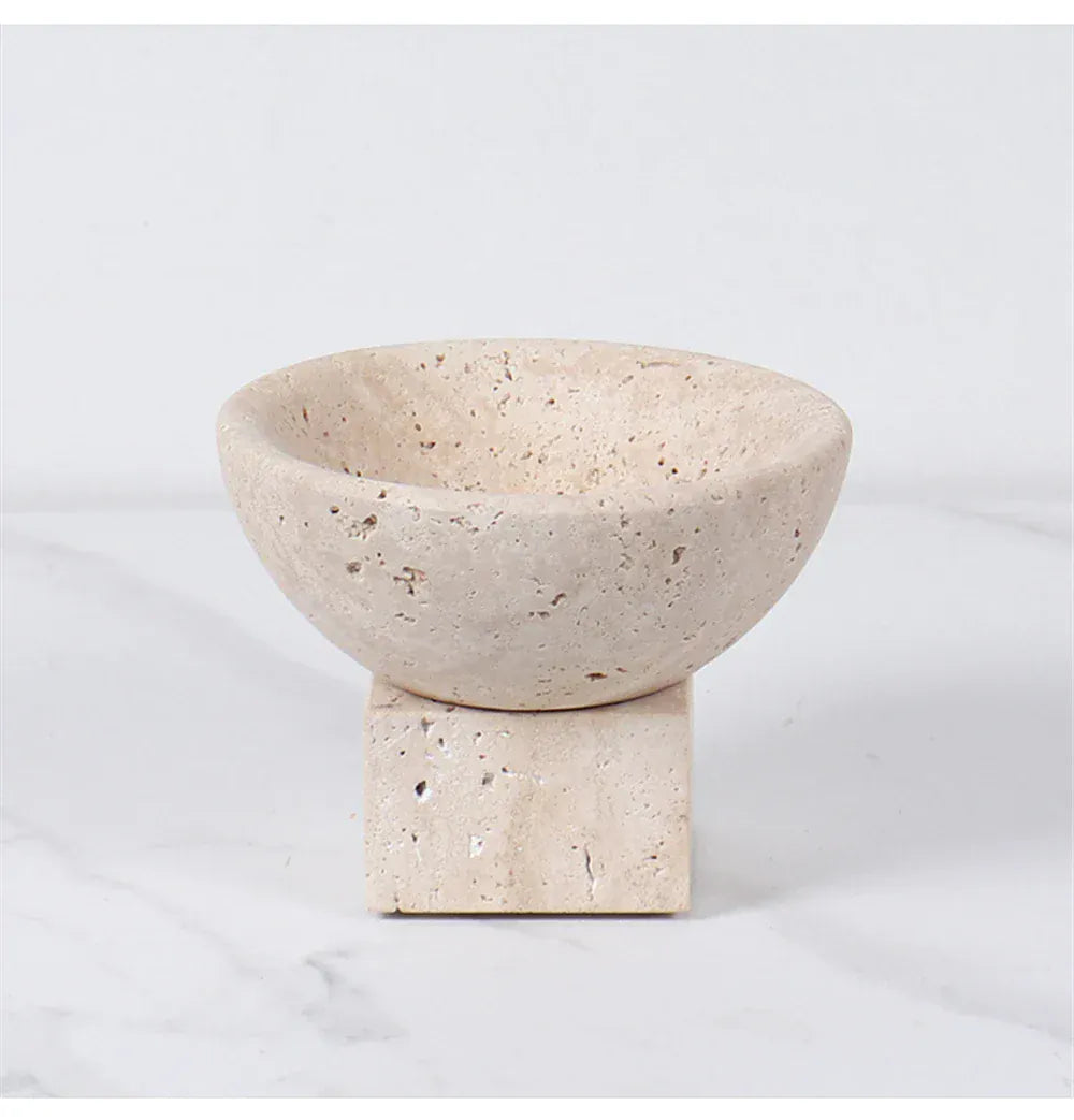 Vase en marbre naturel européen jaune travertin