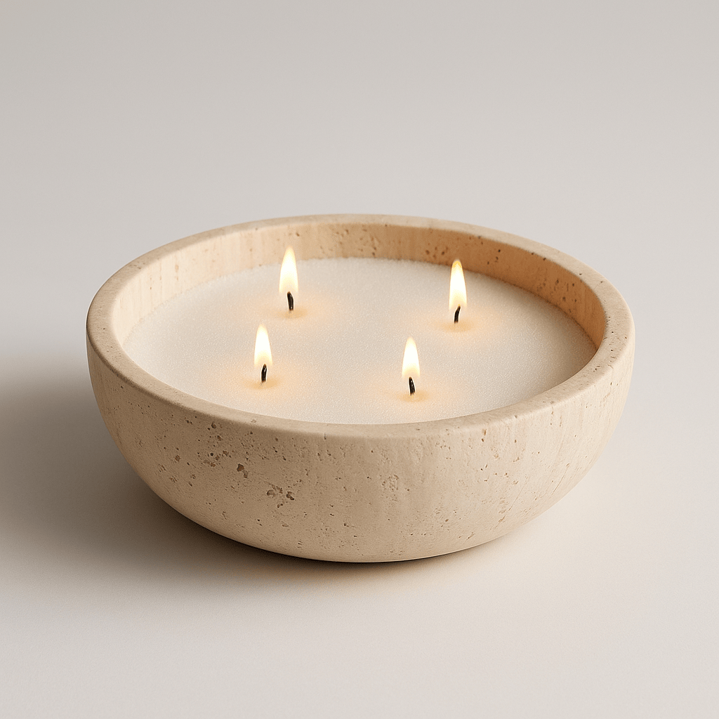 Vase en marbre rond et large