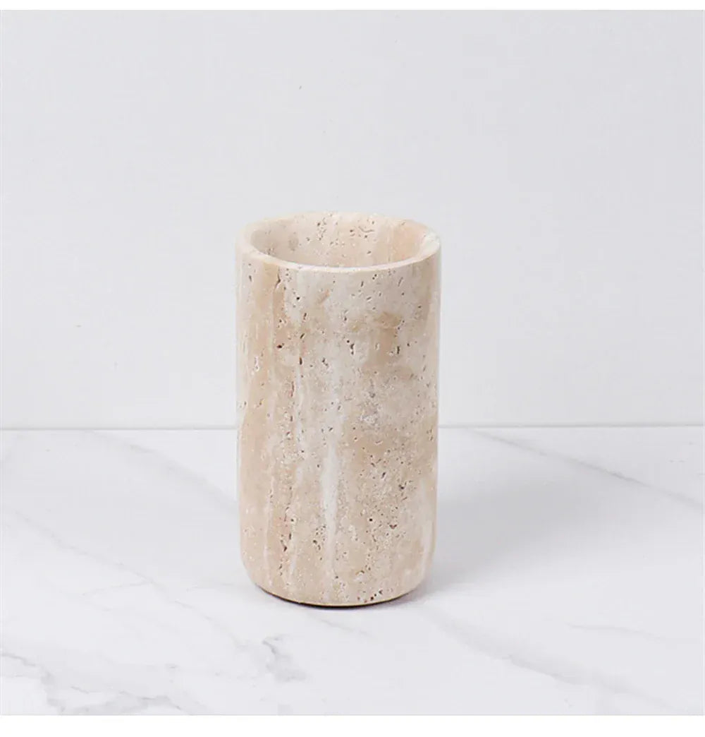 Vase en marbre travertin de luxe